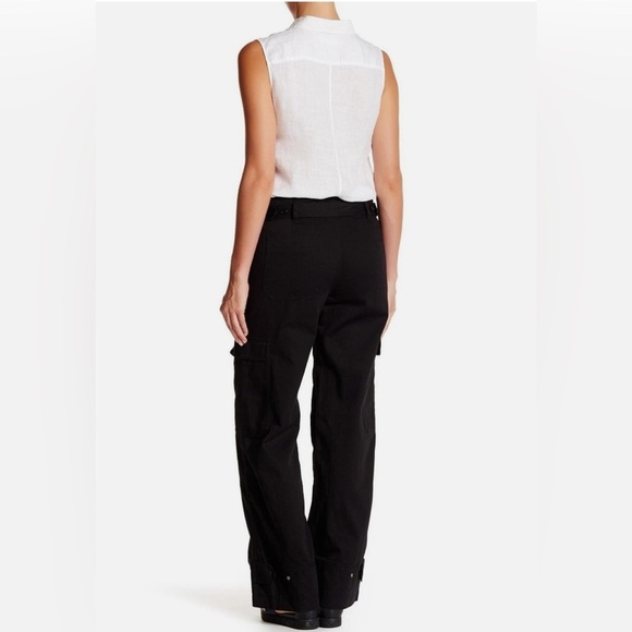 Helmut Lang Cargo Carpenter Linen/Cotton Wide Leg Belted Pants Green Size 10 - Picture 15 of 15